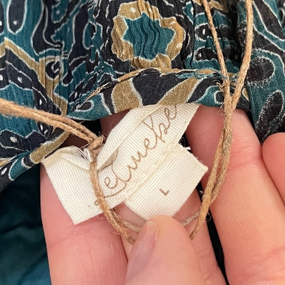 Anthropologie Blue and Brown Patterned Mini Dress - Picture 13 of 16